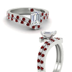 Load image into Gallery viewer, emerald-cut-diamond-wedding-ring-set-with-ruby-in-FDENS3007EMGRUDR-NL-WG
