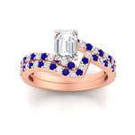 Load image into Gallery viewer, emerald-cut-diamond-wedding-ring-set-with-sapphire-in-FDENS3007EMGSABL-NL-RG
