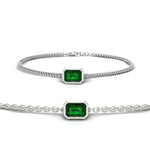 Load image into Gallery viewer, 1 Carat Bezel Set Emerald Chain Bracelet