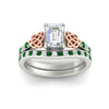 Load image into Gallery viewer, emerald-cut-emerald-channel-band-celtic-bridal-set-in-white-gold-fdens2255emgemgrangle5-nl-wg-ws2