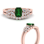 Load image into Gallery viewer, emerald-cut-emerald-cluster-wedding-set-in-rose-gold-FDENS3110EMGEMGR-NL-RG.jpg