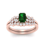 Load image into Gallery viewer, emerald-cut-emerald-cluster-wedding-set-in-rose-gold-FDENS3110EMGEMGR-NL-RG.jpg