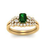 Load image into Gallery viewer, emerald-cut-emerald-cluster-wedding-set-in-yellow-gold-FDENS3110EMGEMGR-NL-YG.jpg