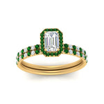 Load image into Gallery viewer, emerald-cut-emerald-halo-wedding-ring-set-in-yellow-gold-FD8523EMGEMGR-NL-YG
