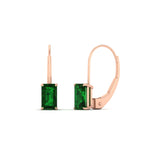 Load image into Gallery viewer, emerald-cut-emerald-leverback-3-ct.-solitaire-earrings-in-rose-gold-FDEAR-9225EMGEMGR-3.00 CT-NL-RG
