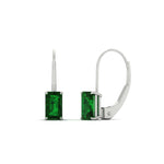 Load image into Gallery viewer, emerald-cut-emerald-leverback-3-ct.-solitaire-earrings-in-white-gold-FDEAR-9225EMGEMGR-3.00 CT-NL-WG
