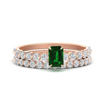 Load image into Gallery viewer, emerald-cut-emerald-single-prong-diamond-bridal-rings-set-in-FDENS3023EMGEMGR-NL-RG-GS
