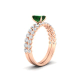 Load image into Gallery viewer, emerald-cut-emerald-single-prong-diamond-bridal-rings-set-in-FDENS3023EMGEMGR-NL-RG-GS
