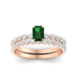 Load image into Gallery viewer, emerald-cut-emerald-single-prong-diamond-bridal-rings-set-in-FDENS3023EMGEMGR-NL-RG-GS
