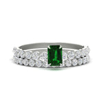 Load image into Gallery viewer, emerald-cut-emerald-single-prong-diamond-bridal-rings-set-in-FDENS3023EMGEMGR-NL-WG-GS
