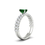 Load image into Gallery viewer, emerald-cut-emerald-single-prong-diamond-bridal-rings-set-in-FDENS3023EMGEMGR-NL-WG-GS
