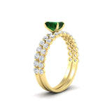 Load image into Gallery viewer, emerald-cut-emerald-single-prong-diamond-bridal-rings-set-in-FDENS3023EMGEMGR-NL-YG-GS
