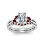 Load image into Gallery viewer, emerald-cut-engagement-ring-with-ruby-band-in-white-gold-FD8300EMB3GRUDR-NL-WG.jpg
