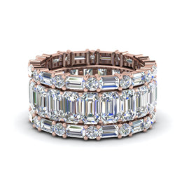 Emerald Cut Eternity Stack Bands