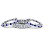 Load image into Gallery viewer, emerald-cut-eternity-band-with-matching-baguette-and-round-with-blue-sapphire-in-14K-white-gold-FD8331BGSABLANGLE1-NL-WG_d7abd84f-4eef-47f9-b64e-0937c3523356
