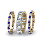 Load image into Gallery viewer, emerald-cut-eternity-band-with-matching-baguette-and-round-with-blue-sapphire-in-14K-yellow-gold-FD8331BGSABLANGLE2-NL-YG_dbcdc0a3-3033-4940-9318-76665109f70e

