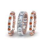 Load image into Gallery viewer, emerald-cut-eternity-band-with-matching-baguette-and-round-with-orange-sapphire-in-14K-rose-gold-FD8331BGSAORANGLE2-NL-RG_ea747cf6-c248-4a8c-9fce-91e768a144e7
