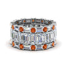 Load image into Gallery viewer, emerald-cut-eternity-band-with-matching-baguette-and-round-with-orange-sapphire-in-14K-white-gold-FD8331BGSAOR-NL-WG_6c7cdaa8-4460-4910-869f-e1b44d124965