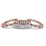 Load image into Gallery viewer, emerald-cut-eternity-band-with-matching-baguette-and-round-with-orange-sapphire-in-18K-rose-gold-FD8331BGSAORANGLE1-NL-RG_5ec9fe03-6345-4057-a75d-dfff874946e4
