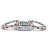 Load image into Gallery viewer, emerald-cut-eternity-band-with-matching-baguette-and-round-with-orange-sapphire-in-18K-white-gold-FD8331BGSAORANGLE1-NL-WG_a766e8b9-deb6-4a3d-b7ae-a39360b3e438