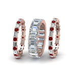 Load image into Gallery viewer, emerald-cut-eternity-band-with-matching-baguette-and-round-with-ruby-in-14K-rose-gold-FD8331BGRUDRANGLE2-NL-RG
