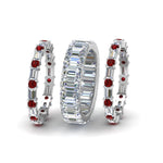 Load image into Gallery viewer, emerald-cut-eternity-band-with-matching-baguette-and-round-with-ruby-in-18K-white-gold-FD8331BGRUDRANGLE2-NL-WG
