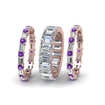 Load image into Gallery viewer, emerald-cut-eternity-band-with-matching-baguette-and-round-with-violac-topaz-in-14K-rose-gold-FD8331BGVITOANGLE2-NL-RG
