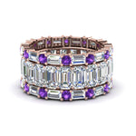 Load image into Gallery viewer, emerald-cut-eternity-band-with-matching-baguette-and-round-with-violac-topaz-in-18K-rose-gold-FD8331BGVITO-NL-RG
