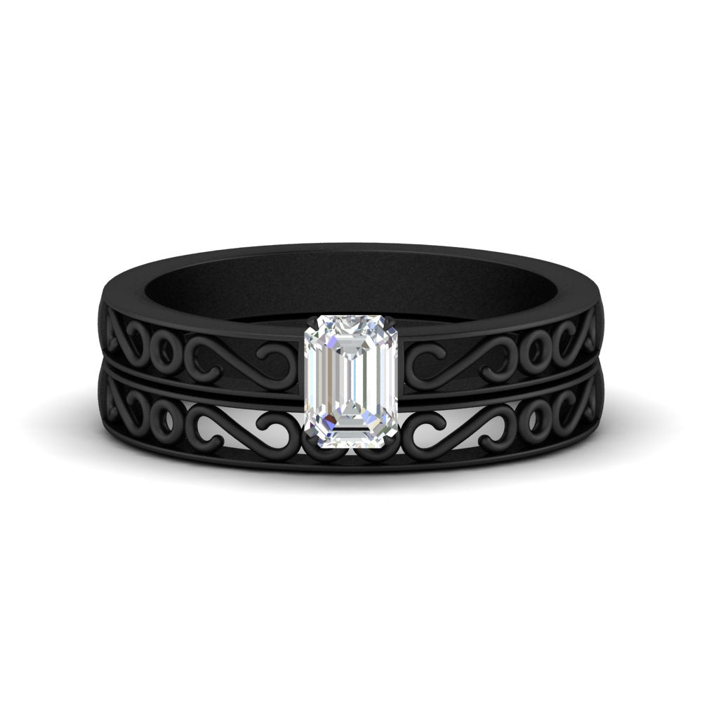 emerald-cut-filigree-single-stone-diamond-wedding-ring-set-in-black-gold-FDENS3289EM-NL-BG.jpg?v=1763371057
