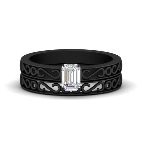 emerald-cut-filigree-single-stone-diamond-wedding-ring-set-in-black-gold-FDENS3289EM-NL-BG.jpg?v=1763371057