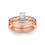 Load image into Gallery viewer, emerald-cut-filigree-single-stone-diamond-wedding-ring-set-in-rose-gold-FDENS3289EMANGLE5-NL-RG.jpg?v=1763371057