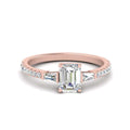 Thumbnail 1 - Delicate Antique Pave Emerald Cut Diamond Ring