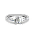 Thumbnail 37 - Delicate Antique Pave Emerald Cut Diamond Ring