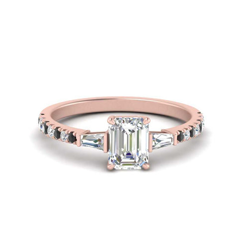 Delicate Antique Pave Emerald Engagement Ring