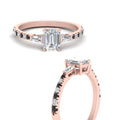 Thumbnail 26 - Delicate Antique Pave Emerald Cut Diamond Ring