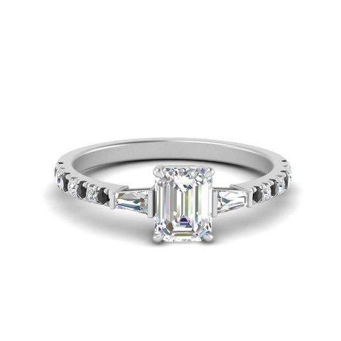 Delicate Antique Pave Emerald Engagement Ring