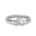 Thumbnail 66 - Delicate Antique Pave Emerald Cut Diamond Ring