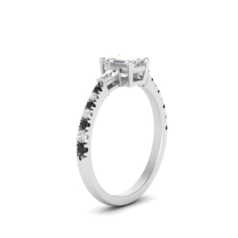 Delicate Antique Pave Emerald Engagement Ring