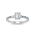 Thumbnail 68 - Delicate Antique Pave Emerald Cut Diamond Ring