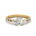 Thumbnail 102 - Delicate Antique Pave Emerald Cut Diamond Ring