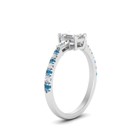 Delicate Antique Pave Emerald Engagement Ring