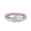 Thumbnail 17 - Delicate Antique Pave Emerald Cut Diamond Ring