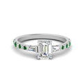 Thumbnail 58 - Delicate Antique Pave Emerald Cut Diamond Ring