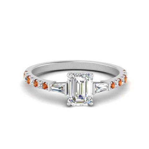 Delicate Antique Pave Emerald Engagement Ring