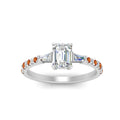 Thumbnail 56 - Delicate Antique Pave Emerald Cut Diamond Ring