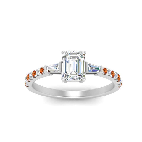 Delicate Antique Pave Emerald Engagement Ring