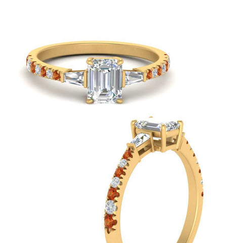 Delicate Antique Pave Emerald Engagement Ring
