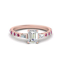 Thumbnail 9 - Delicate Antique Pave Emerald Cut Diamond Ring