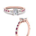 Thumbnail 10 - Delicate Antique Pave Emerald Cut Diamond Ring