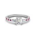 Thumbnail 50 - Delicate Antique Pave Emerald Cut Diamond Ring